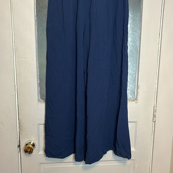 NWT Dokotoo Women’s Blue Wide Leg Pants With Elastic Drawstring waistband size L - Picture 7 of 7